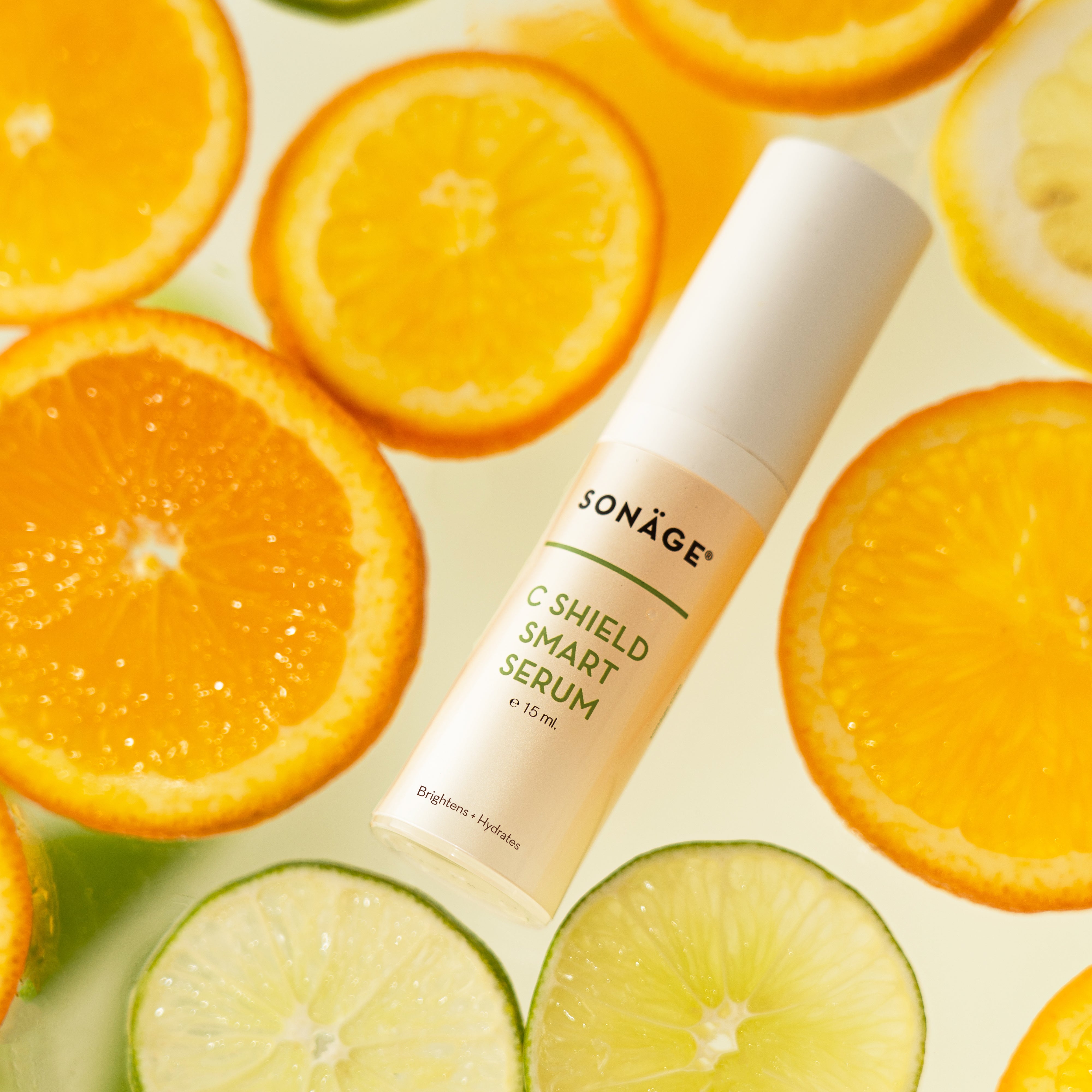 C Shield Smart Serum on Oranges