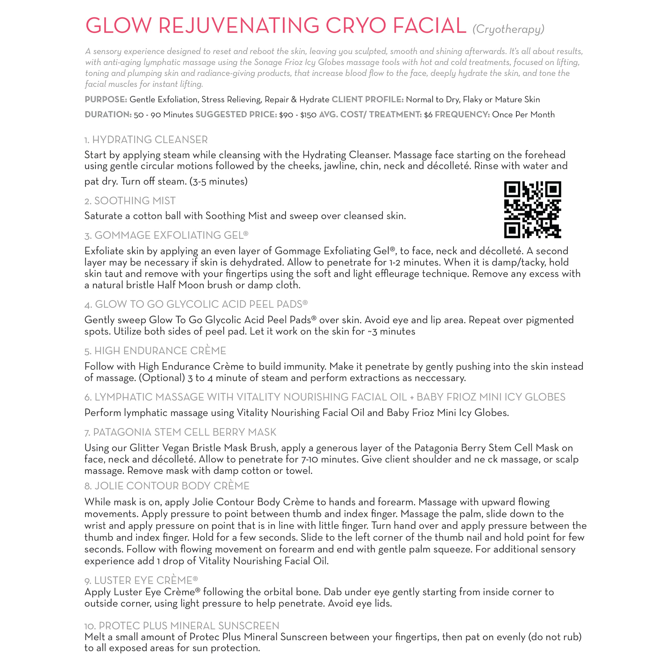 Glow Rejuvenating Cryo Facial (12 products)