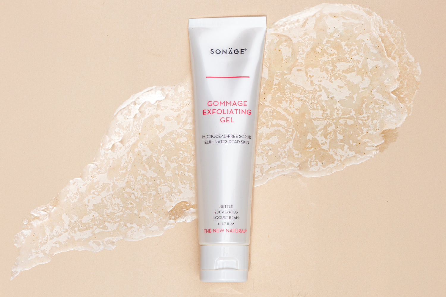 Gommage Exfoliating Gel Texture on brown background