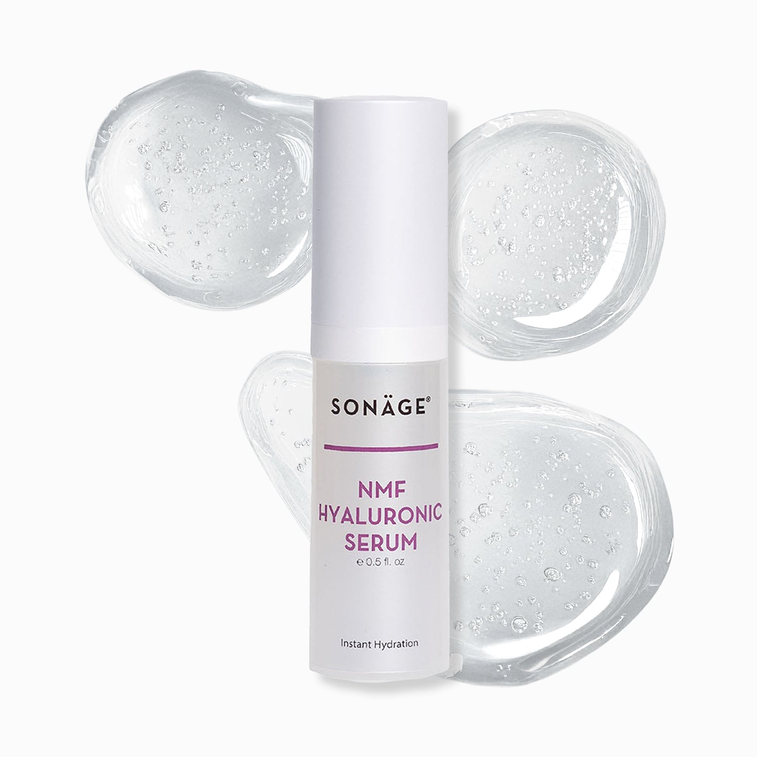 SONße NMF Hyaluronic Serum with gel on a white background