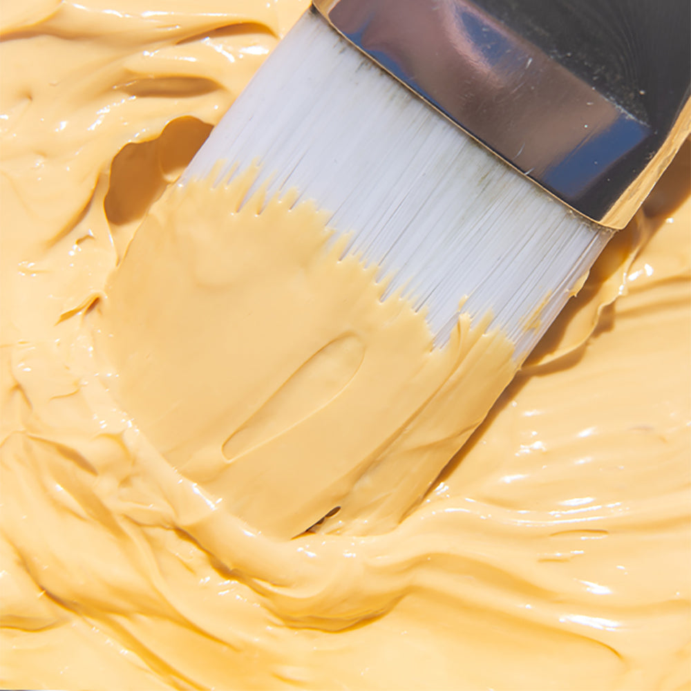 Saffron mask with brush