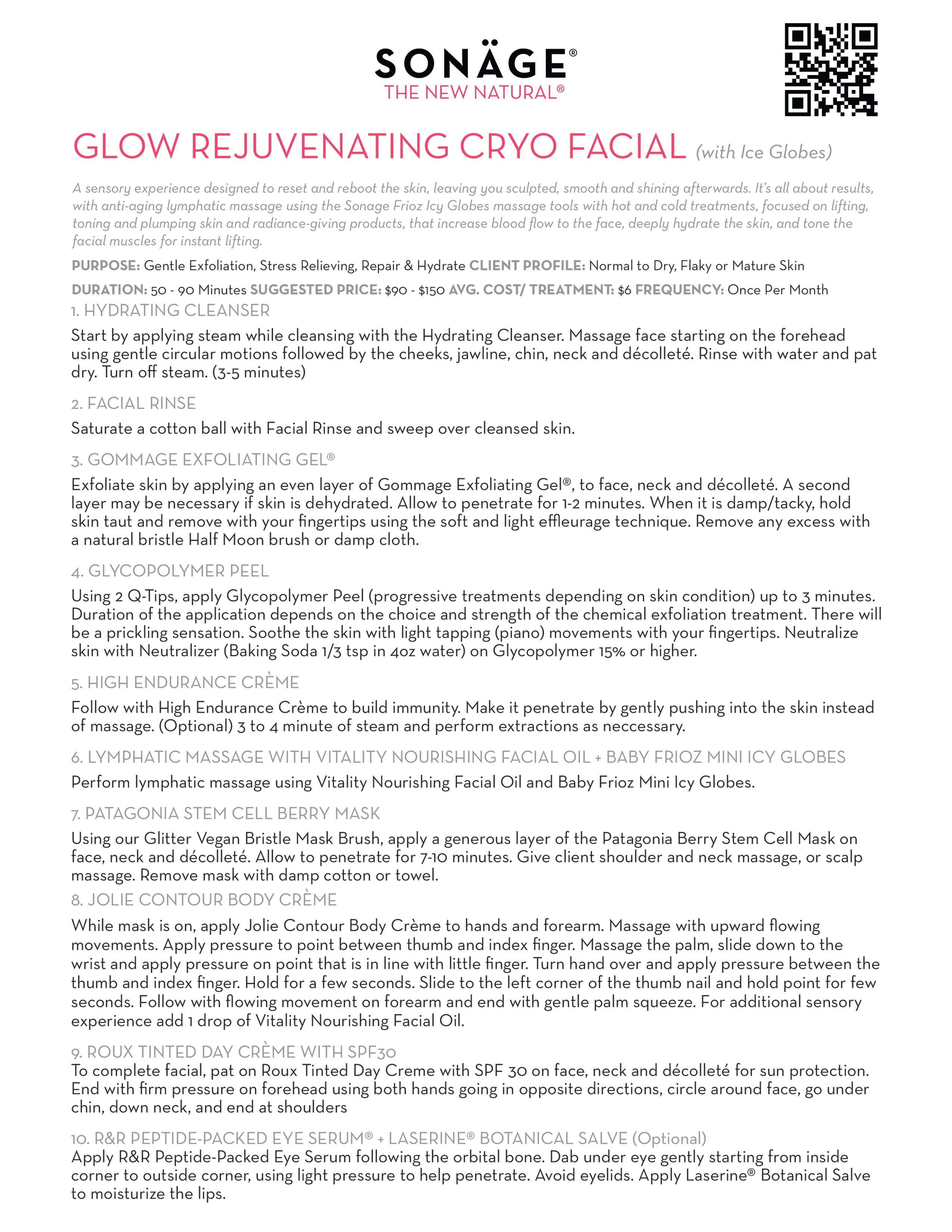 Glow Rejuvenating Cryo Facial (12 products)